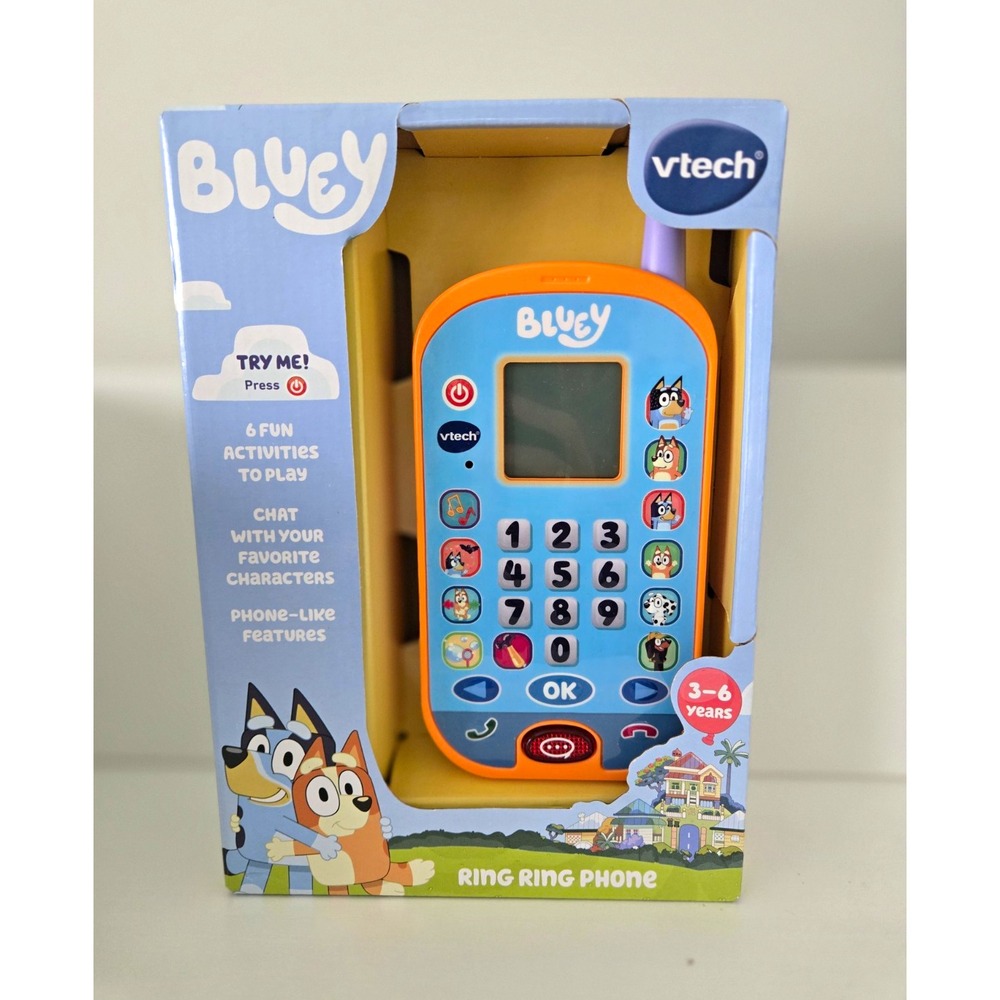 VTech Bluey Ring Ring Toy Phone 6 Activities Educational Ages 3-6 Years